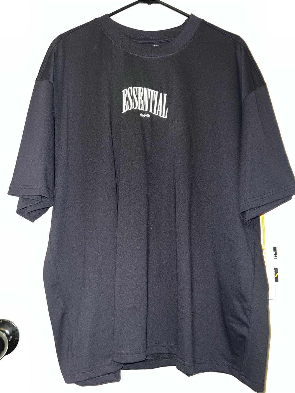 R GSTR Essential Black Short Sleeve Logo Tee